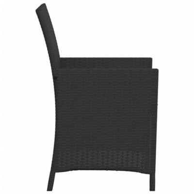 3-delige Bistroset met kussens poly rattan zwart 3-delige Bistroset met kussens poly rattan zwart