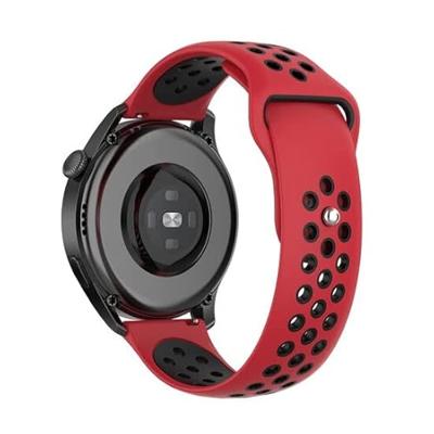 By Qubix - Compatible met Garmin Forerunner 255 - Sport Edition - Rood + zwart - Compatible Garmin bandje - Bandbreedte: 22mm