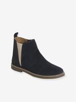 Elastische leren boots voor kinderen marineblauw - thumbnail