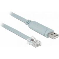 Delock 63308 Adapter USB 2.0 Type-A male > 1 x Serieel RS-232 RJ45 male 5,0 m grijs - thumbnail