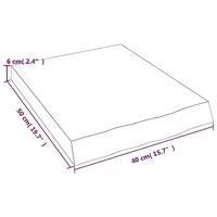 VidaXL Wastafelblad 40x50x(2-6) cm behandeld massief hout donkerbruin - thumbnail
