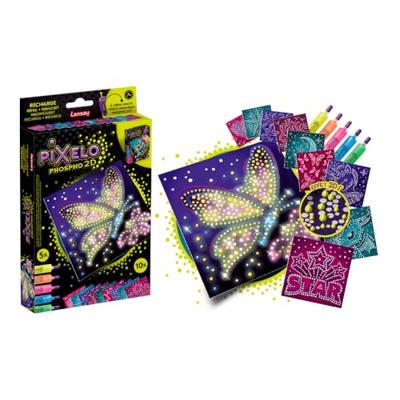 Navulling - LANSAY - Pixelo Phospho 2D - 10 fosforescerende illustraties om te maken en in het donker te laten oplichten, vanaf 7 jaar Navulling - LANSAY - Pixelo Phospho 2D - 10 fosforescerende illustraties om te maken en in het donker te laten oplichten, vanaf 7 jaar