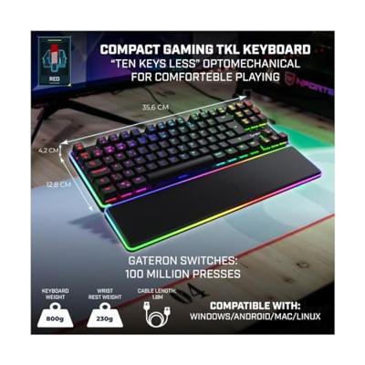 Toetsenbord en muis Newskill NS-KB-GUNGNYRT-GAT-R Zwart Spaans QWERTY