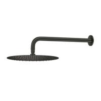 Hoofddouche Qisani Flow met wanddouchearm Ø 25 cm Geborsteld Mat Zwart - thumbnail