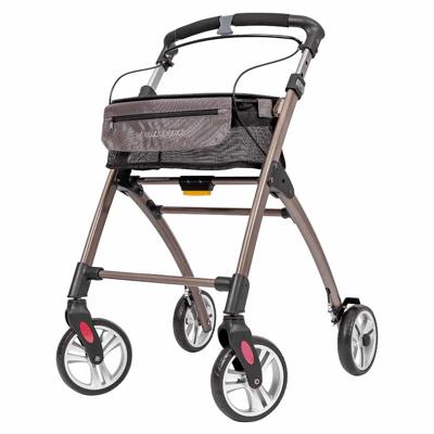 Wheelz Ahead Indoor rollator (5,7 kg) | Binnen rollator | Met dienblad en opbergnetje | Brons/Bruin | WARO004