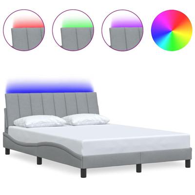 Bedframe zonder matras "Hanko" stof lichtgrijs 140x190 cm
