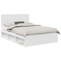 Bedframe met hoofdeinde Wit 140 x 200 cm Massief grenenhout - thumbnail
