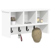 Wandgemonteerde kapstok Wit 50 x 16 x 26 cm Bewerkt hout - thumbnail