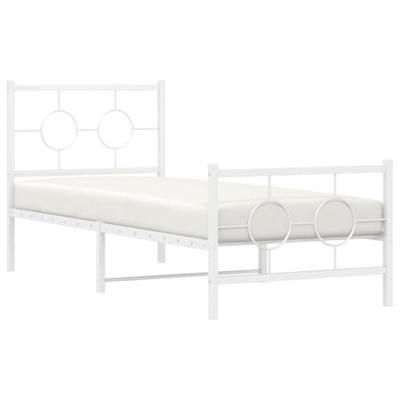 Bedframe met hoofd- en voeteneinde metaal wit 80x200 cm
