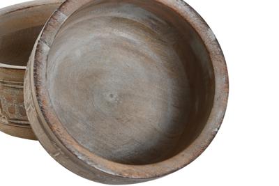 Middenstuk DKD Home Decor Wit Natuurlijk Mangohout 30,5 x 30,5 x 12,7 cm (3 Onderdelen)