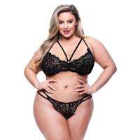 Ondergoed Set Baci Lingerie Zwart (Queen size) - thumbnail