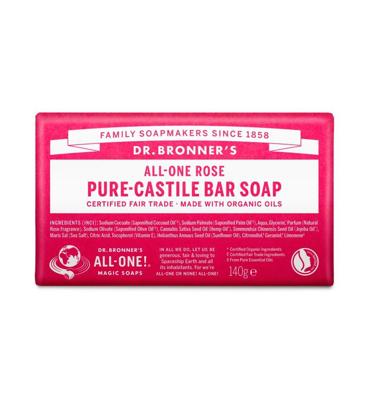 Dr. Bronner's Zeepblok - pure castile - roos