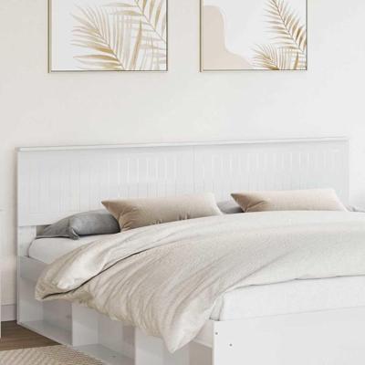 Hoofdbord met hoofdeinde Glanzend Wit 200 cm Bewerkt hout