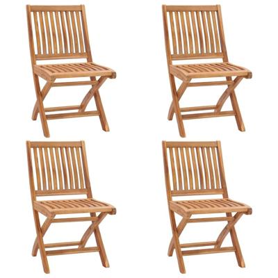 Tuinstoelen 4 st inklapbaar massief teakhout