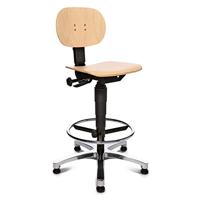 Topstar Werkdraaistoel | vloerglijders + voetring | beukenhout | 590-840 mm | 1 stuk - 72210 HO1T 72210 HO1T - thumbnail