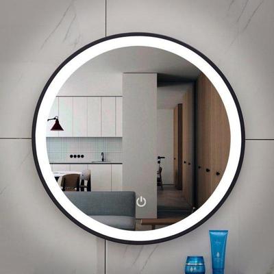 Spiegel Wiesbaden Lista Nera met LED Verlichting Dimbaar Rond 100 cm Mat Zwart Spiegel Wiesbaden Lista Nera met LED Verlichting Dimbaar Rond 100 cm Mat Zwart