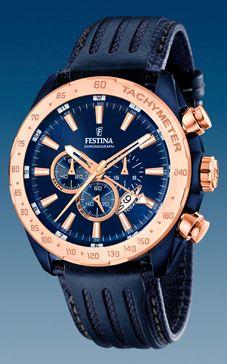 Horlogeband Festina F16897-1 Leder Blauw 25mm Horlogeband Festina F16897-1 Leder Blauw 25mm