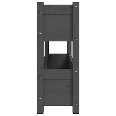 VidaXL Plantenbak 112x25x66 cm massief grenenhout grijs VidaXL Plantenbak 112x25x66 cm massief grenenhout grijs