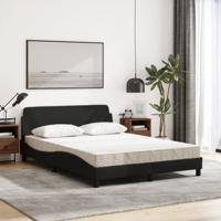 Bed met matras stof zwart 140x200 cm - thumbnail