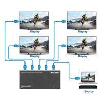 Manhattan 208369 HDMI-splitter Met status-LEDs, Ultra HD-geschikt 3840 x 2160 Pixel Zwart - thumbnail