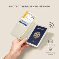 Satechi FindAll vegan-leather passport cover with Find My - Sand - thumbnail