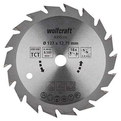 Wolfcraft Handcirkelzaagblad | HM | 18 Zähne | Ø127mm | 1 stuk - 6355000 Wolfcraft Handcirkelzaagblad | HM | 18 Zähne | Ø127mm | 1 stuk - 6355000