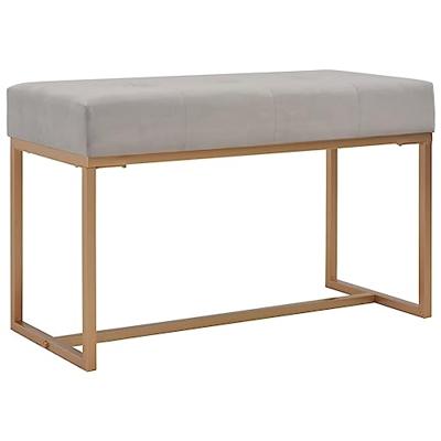 VidaXL Bankje 80 cm fluweel grijs VidaXL Bankje 80 cm fluweel grijs