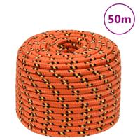 VidaXL Boottouw 14 mm 50 m polypropyleen oranje - thumbnail