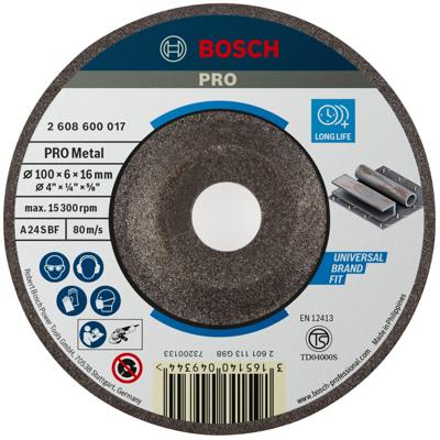 Bosch Accessoires Afbraamschijf Metaal 100X6 mm - 2608600017 Bosch Accessoires Afbraamschijf Metaal 100X6 mm - 2608600017