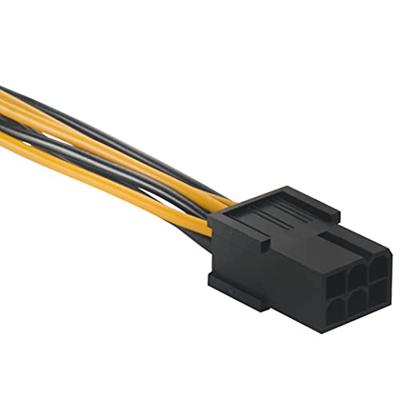 Akasa Stroom Aansluitkabel [1x PCIe-stekker 6-polig - 1x PCIe-stekker 8-polig] 0.10 m Geel, Zwart