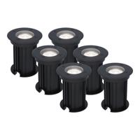 Set van 6 Maisy LED Grondspots Rond - Dimbaar - GU10 - 6500K daglicht wit - 4 Watt 345 Lumen - Rond - Ø12cm - Tuinspot - Oprit - Zwart - IP67 waterdicht - thumbnail