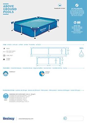 Bestway Zwembad rechthoek steel pro L221 x B150 x H43cm - thumbnail