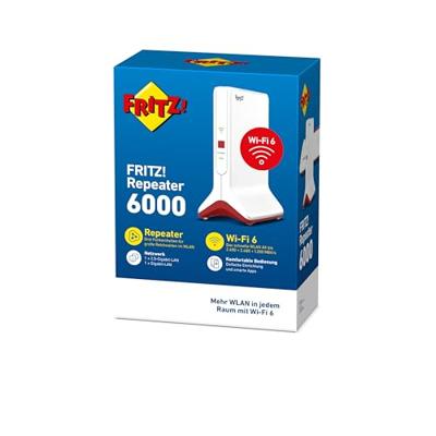 AVM FRITZ!Repeater 6000 WiFi-versterker 6000 MBit/s 2.4 GHz, 5 GHz, 5 GHz Mesh-compatible AVM FRITZ!Repeater 6000 WiFi-versterker 6000 MBit/s 2.4 GHz, 5 GHz, 5 GHz Mesh-compatible