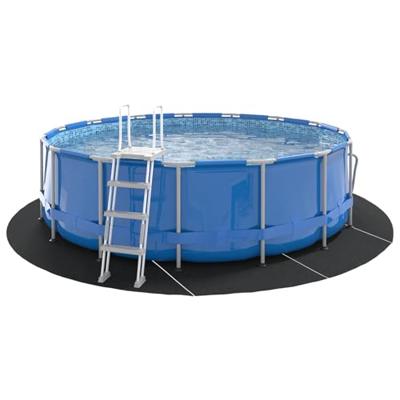 Zwembad grondzeil zwart 428 cm, niet-geweven stof, rond Zwembad grondzeil zwart 428 cm, niet-geweven stof, rond