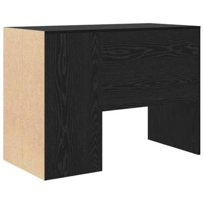 Bureau met plank Zwart eiken 102 x 50 x 75 cm Bewerkt hout