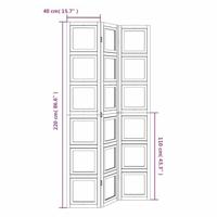 Kamerscherm met 3 panelen massief paulowniahout wit - thumbnail