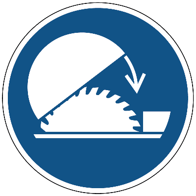 Gebruik de verstelbare kap van de tafelzaag gebods- Ø 150 mm - Sticker