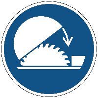 Gebruik de verstelbare kap van de tafelzaag gebods- Ø 150 mm - Sticker - thumbnail