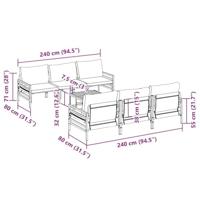Tuinbankenset met kussen 7 pcs Zwart Staal - thumbnail