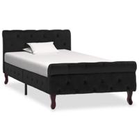 Bedframe fluweel zwart 90x200 cm - thumbnail