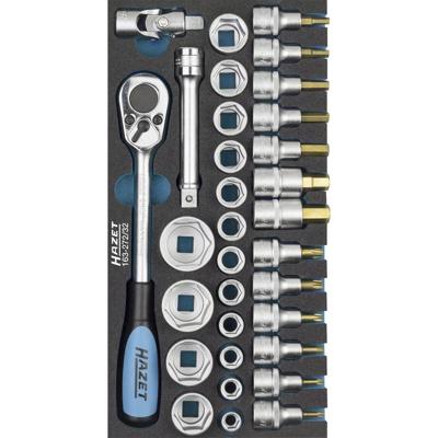 HAZET Dopsleutelset 163-272/32 - 1/2 inch (12,5 mm) vierkant hol - Buitentwaalfkant tractieprofiel, Binnen-TORX®-profiel, Binnen-zeskant-profiel -