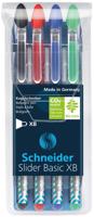 Schneider balpen Slider Basic, extra breed, geassorteerde kleuren, etui van 3 + 1 gratis - thumbnail