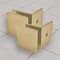 Glaskoppeling Set tbv Inloopdouche Wiesbaden Zonder Profiel Geborsteld Messing Goud - thumbnail