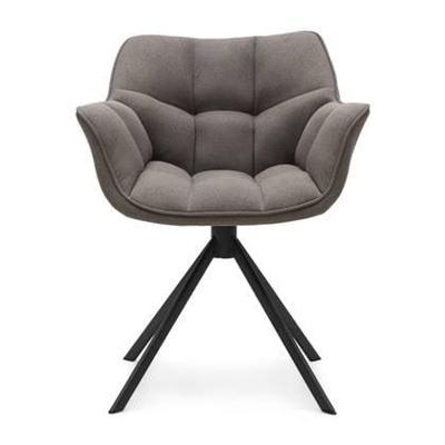 Rivièra Maison Draaibare Eetkamerstoel 'Carnaby' kleur Dark Taupe