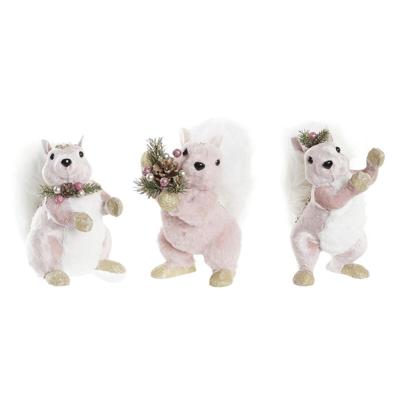 Kerstversiering DKD Home Decor Polyester Eekhoorn (13 x 16 x 21 cm) (3) (3 Stuks)