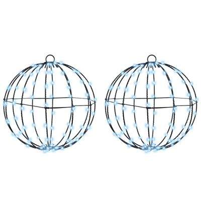 Bal met 192 LED 2 pcs Koudwit 30 cm Metaal