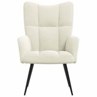 Relaxstoel fluweel crmewit - thumbnail