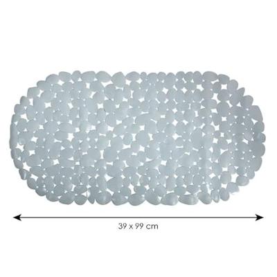 MSV Douche|bad anti-slip mat badkamer - pvc - grijs - 39 x 99 cm