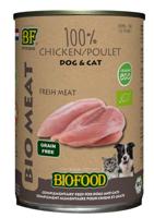 BF Petfood Biofood Organic 100% kippenvlees natvoer hond & kat (400 g) 12 x 400 g - thumbnail