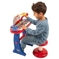Bontempi keyboard junior 20 cm rood/blauw 4 delig - thumbnail